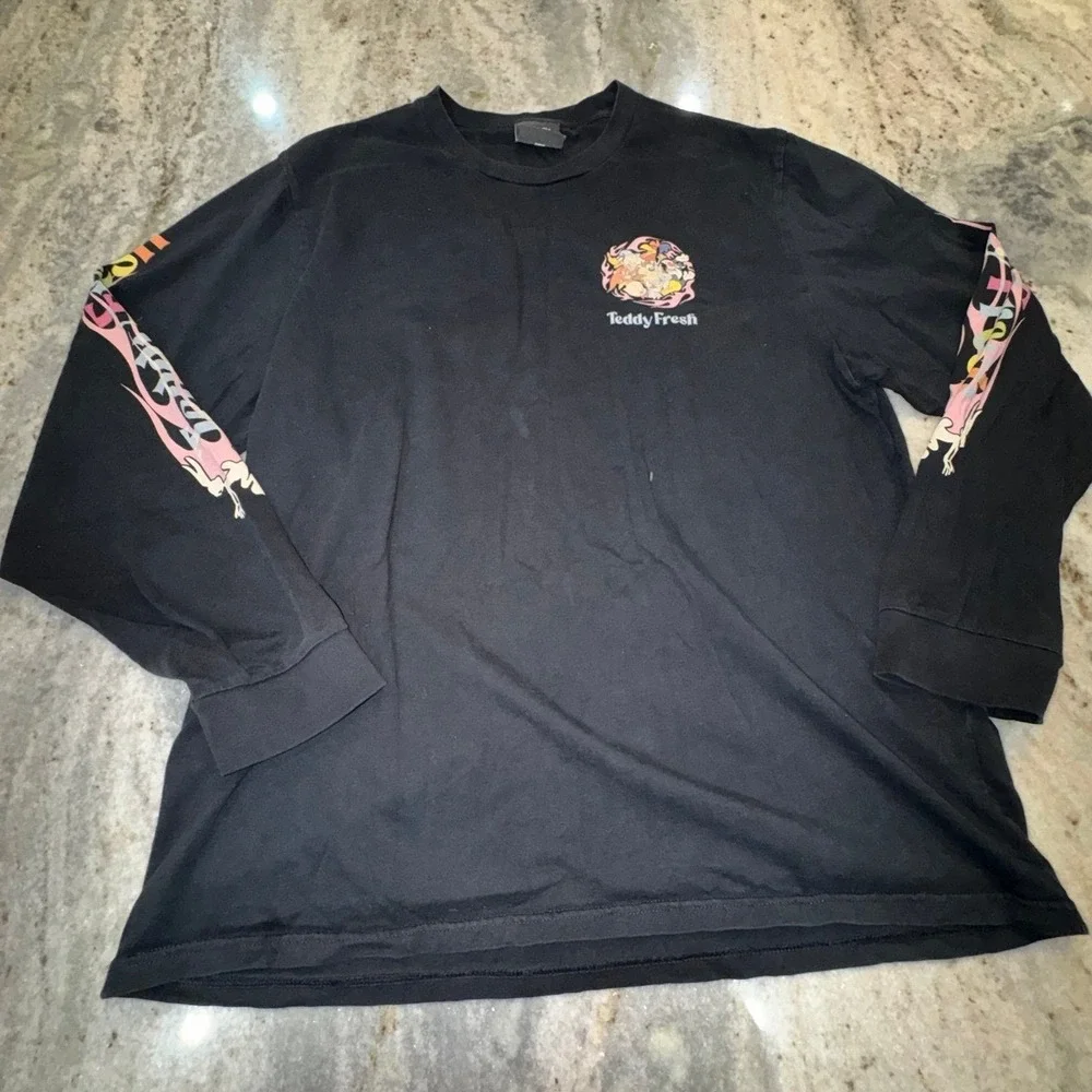 Teddy Fresh x‎ Looney Tunes 2XL Black Long Sleeve Graphic Shirt Crewneck